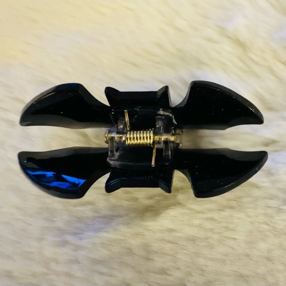 Mini Hair Clip, Black Bat
